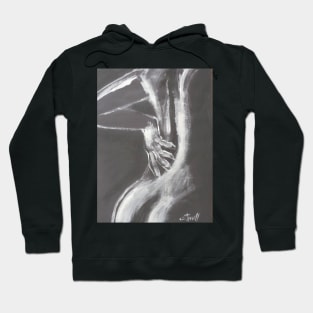 Black And White Sinuous Back - Female Nude Hoodie